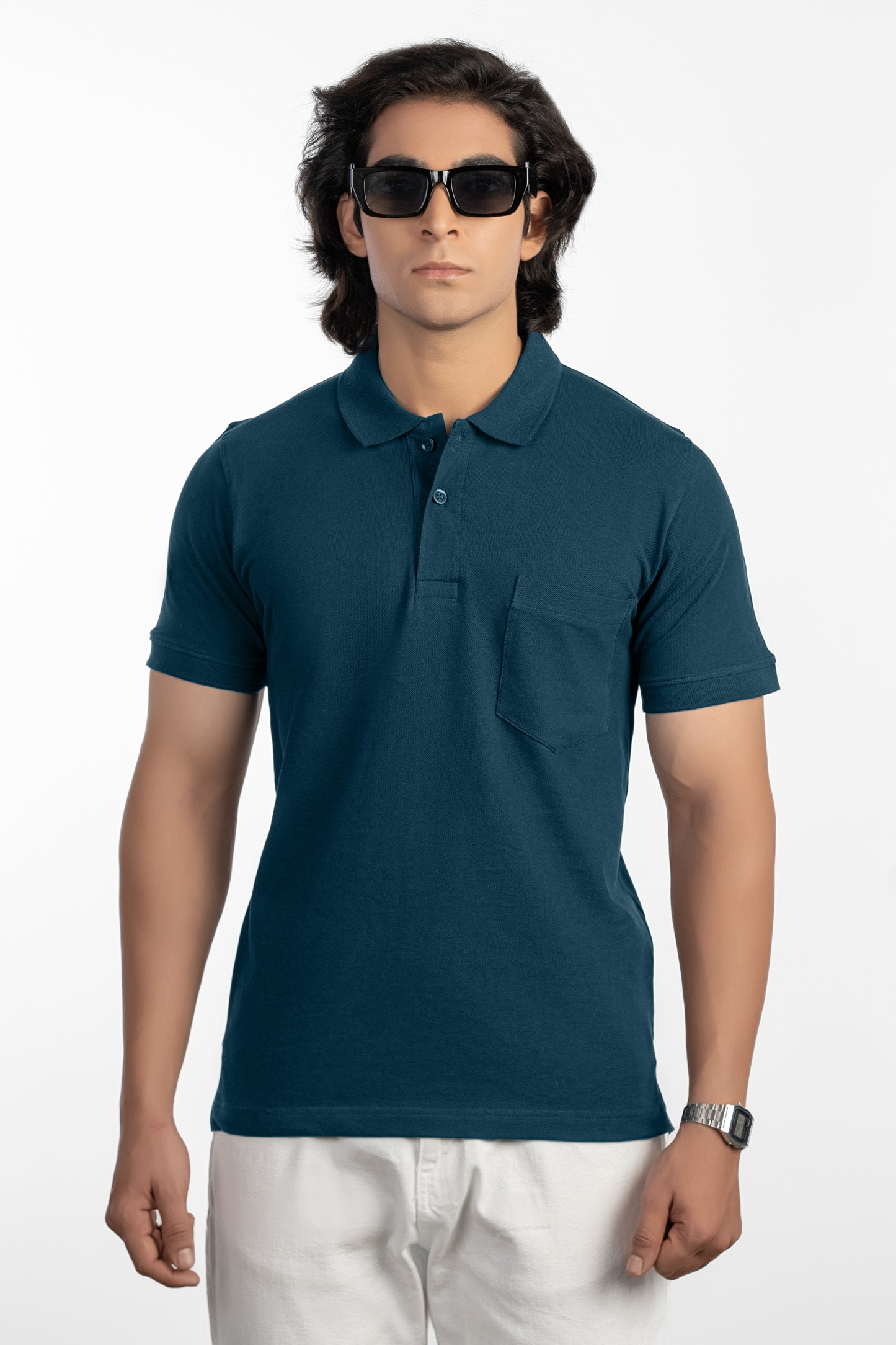 ESSENTIAL POCKET POLO - MYSTIC TEAL