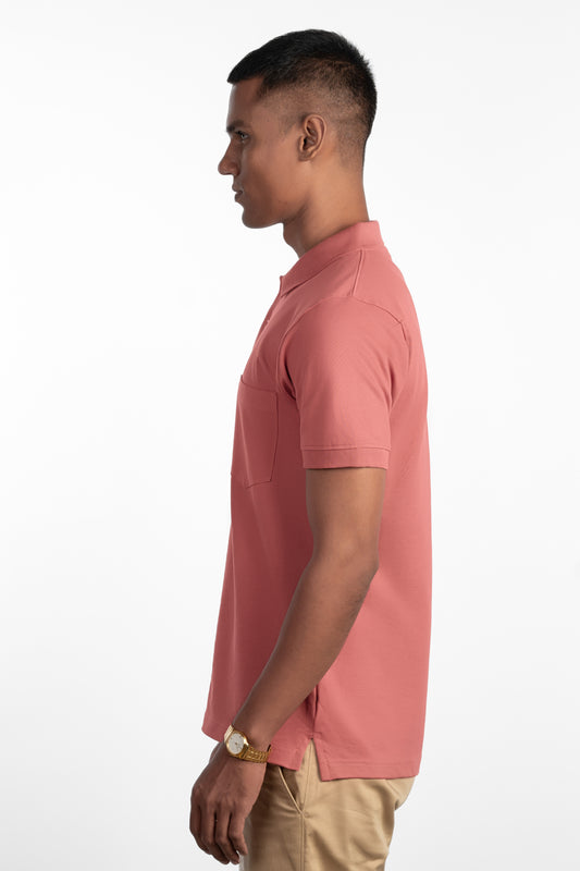 ESSENTIAL POCKET POLO - BUBBLEGUM PINK