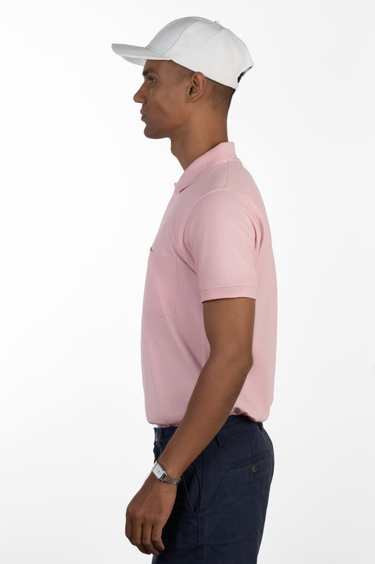 ESSENTIAL POCKET POLO - BLOSSOM PINK