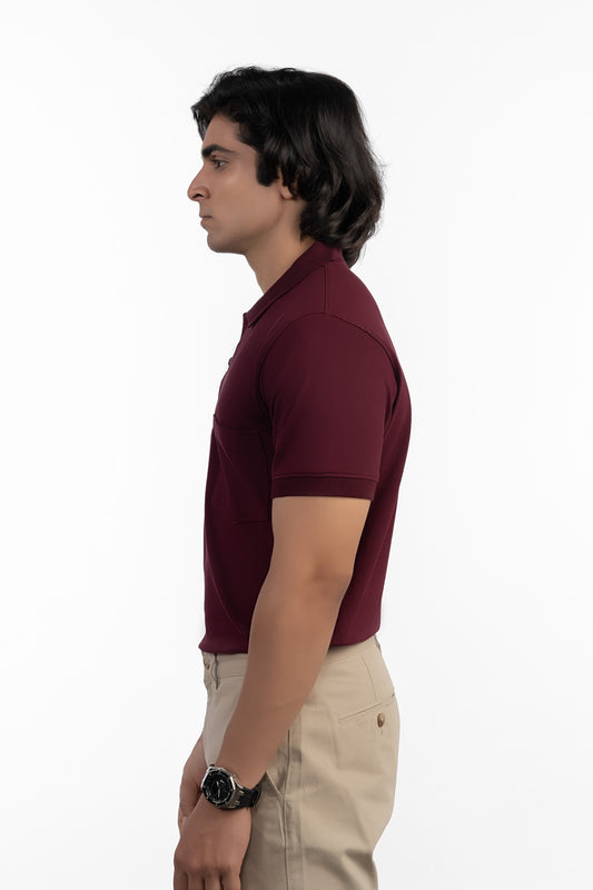 ESSENTIAL POCKET POLO - BURGUNDY WINE