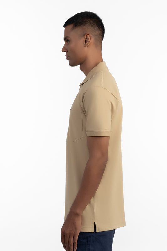 ESSENTIAL POCKET POLO - IVORY BEIGE