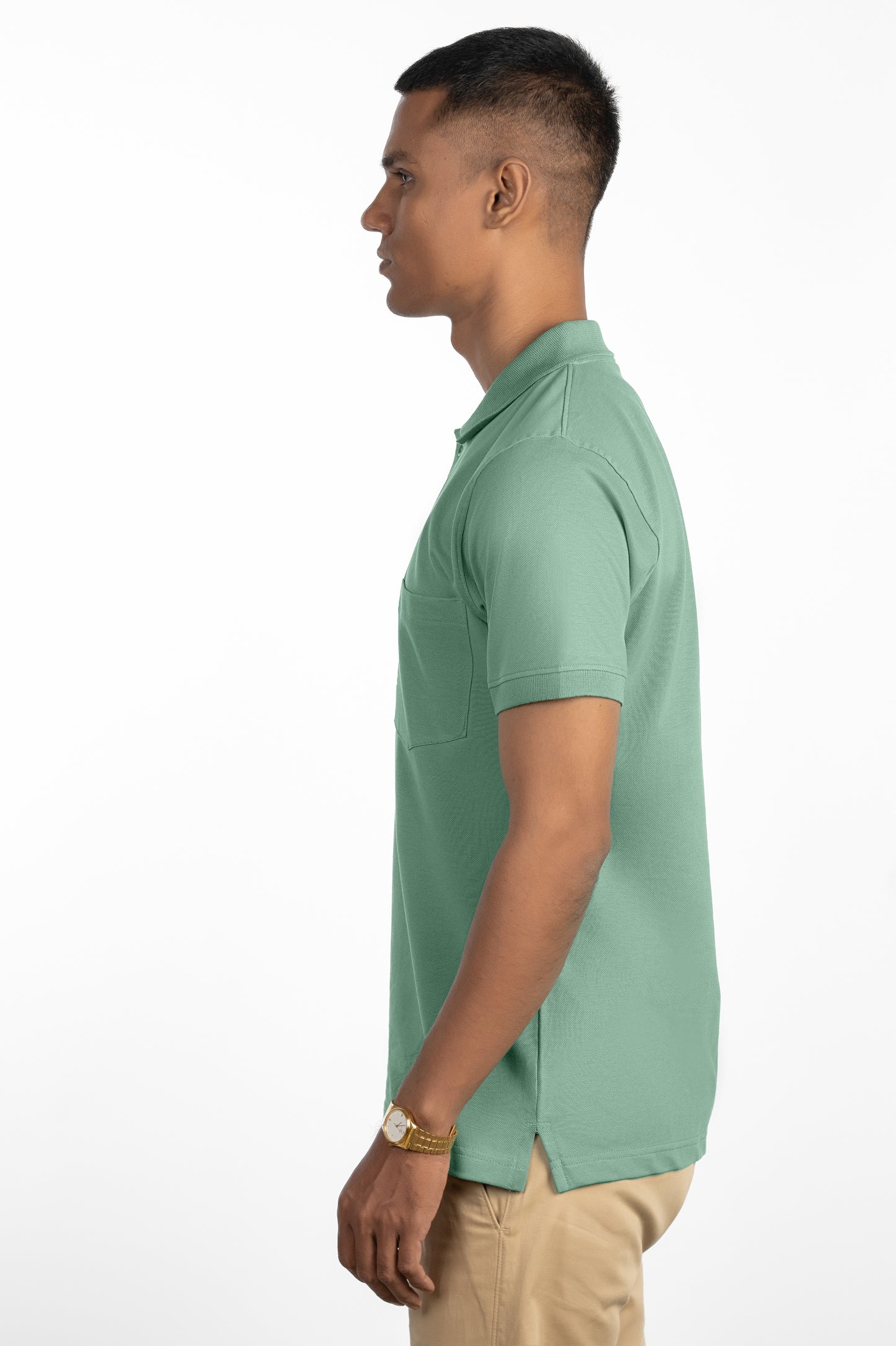 ESSENTIAL POCKET POLO - SAGE GREEN