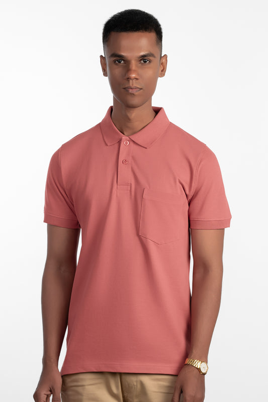 ESSENTIAL POCKET POLO - BUBBLEGUM PINK