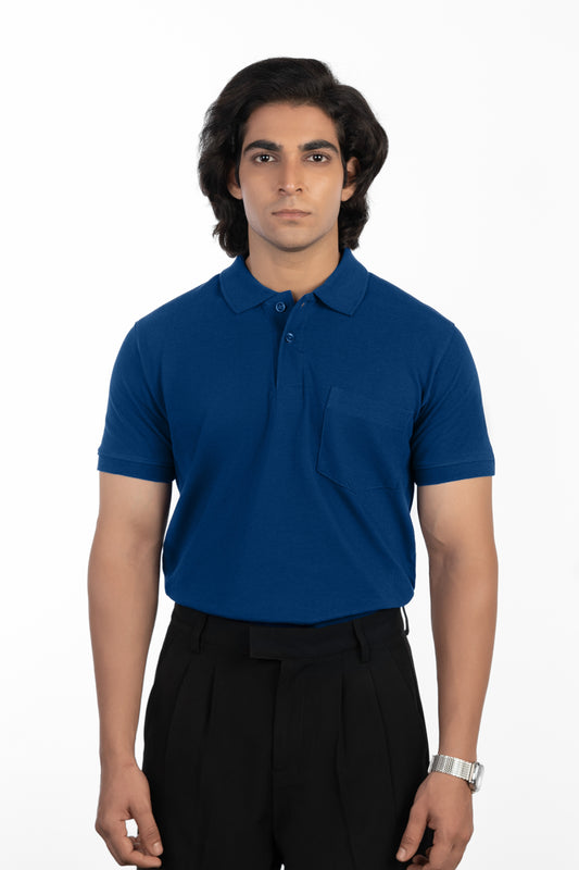 ESSENTIAL POCKET POLO - OCEANIC ROYAL BLUE