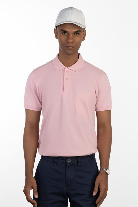 ESSENTIAL POCKET POLO - BLOSSOM PINK
