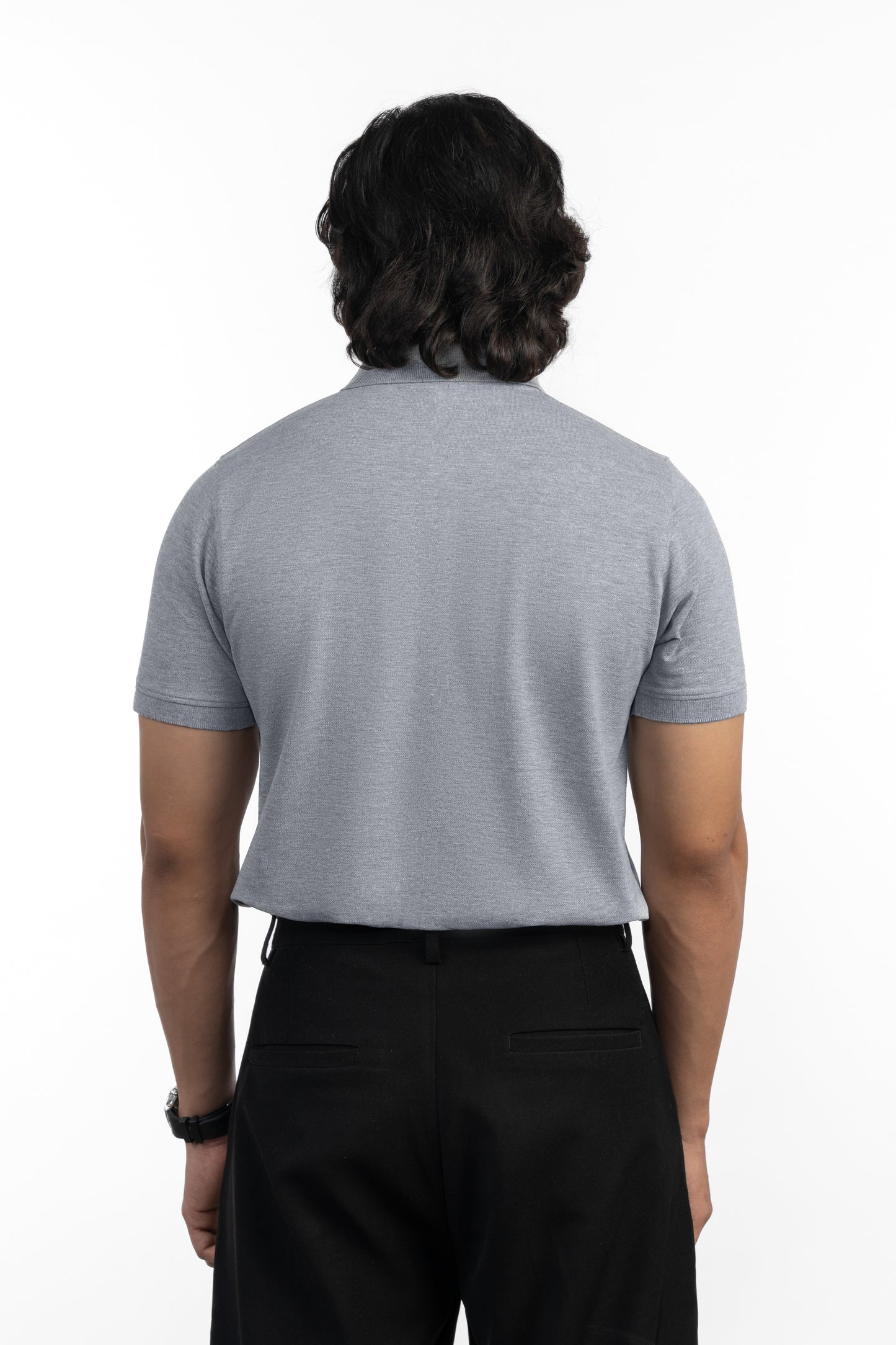 ESSENTIAL POCKET POLO - BRIGHT ASH MELANGE