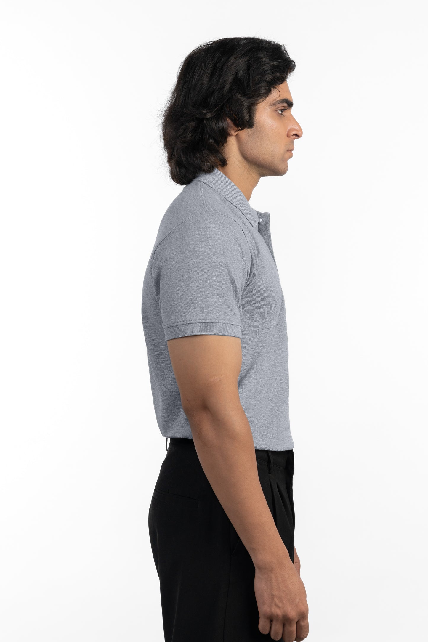 ESSENTIAL POCKET POLO - BRIGHT ASH MELANGE