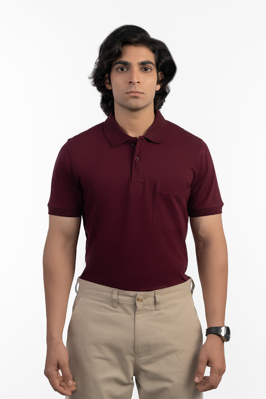 ESSENTIAL POCKET POLO - BURGUNDY WINE