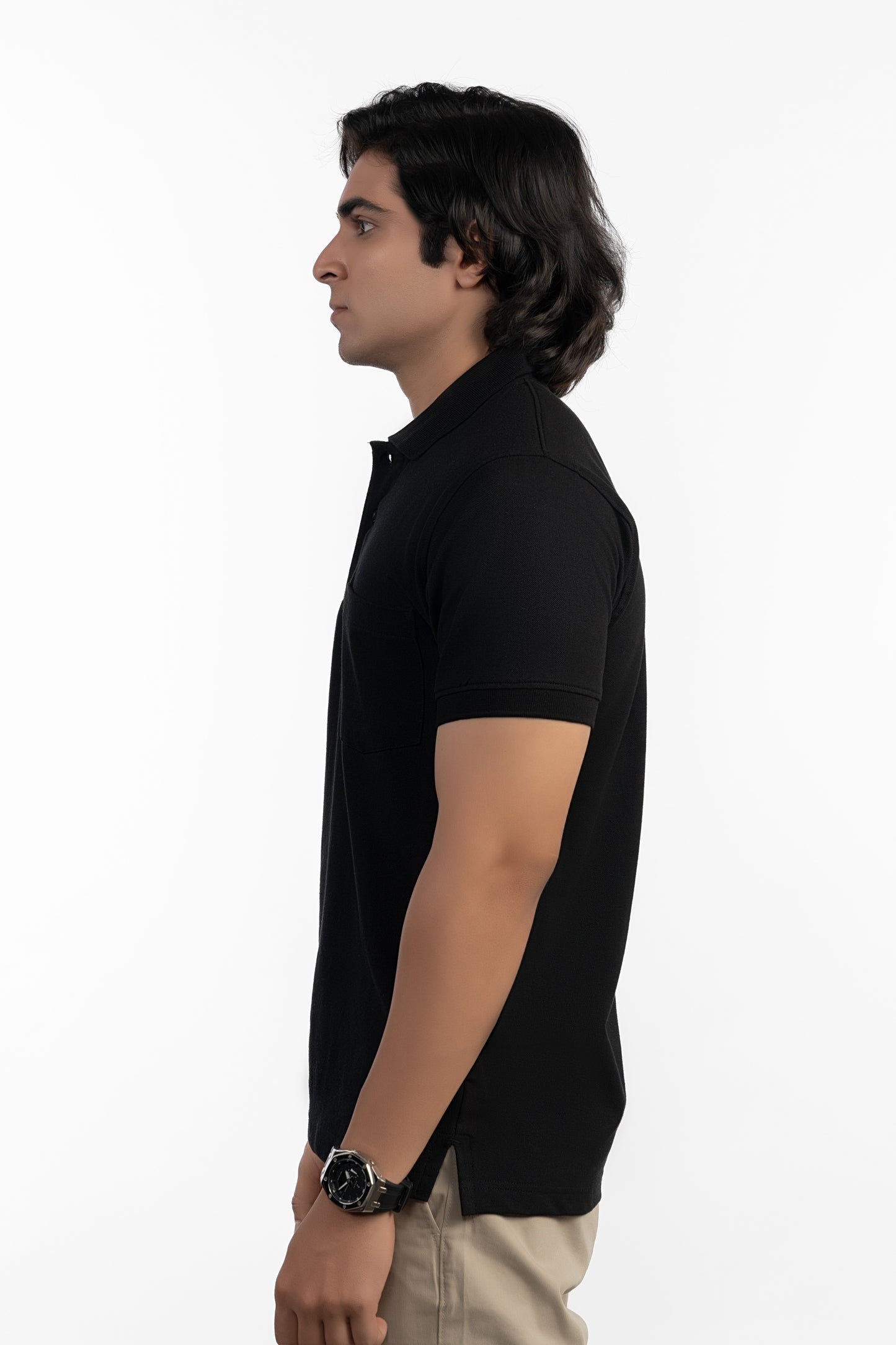 ESSENTIAL POCKET POLO - VANTA BLACK