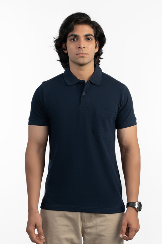 ESSENTIAL POCKET POLO - AESTHETIC NAVY