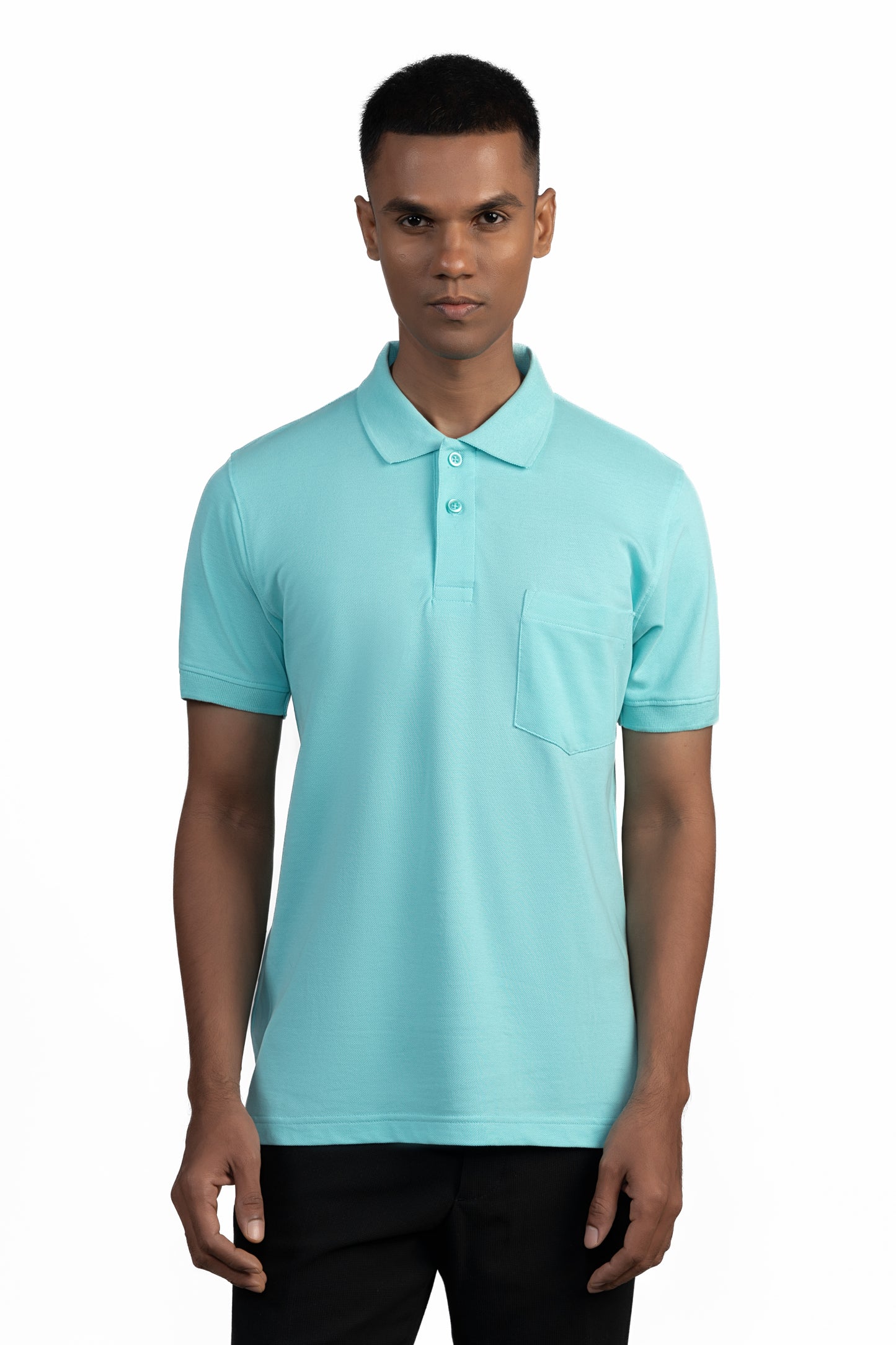 ESSENTIAL POCKET POLO - AZURE SKY BLUE